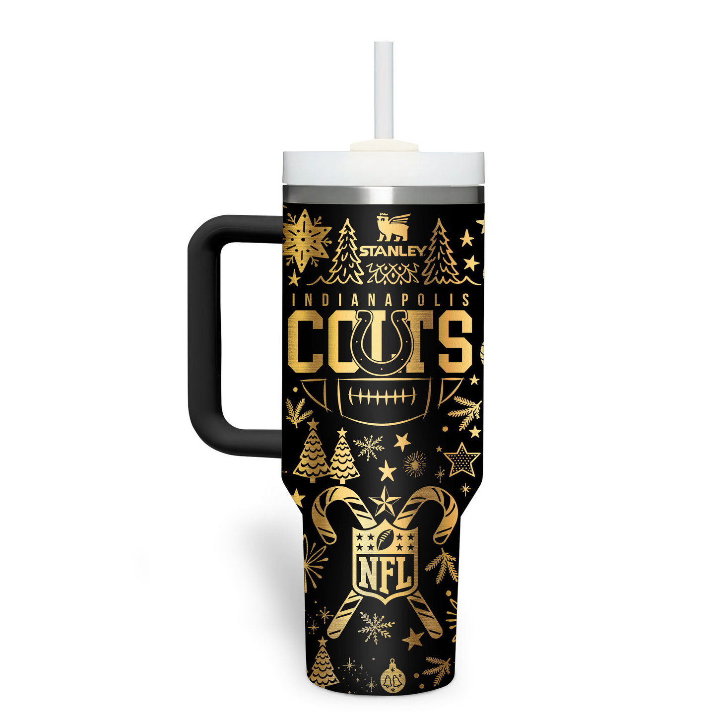 Premium NFL IND Holiday Gold Tumbler V1 NMD TTV