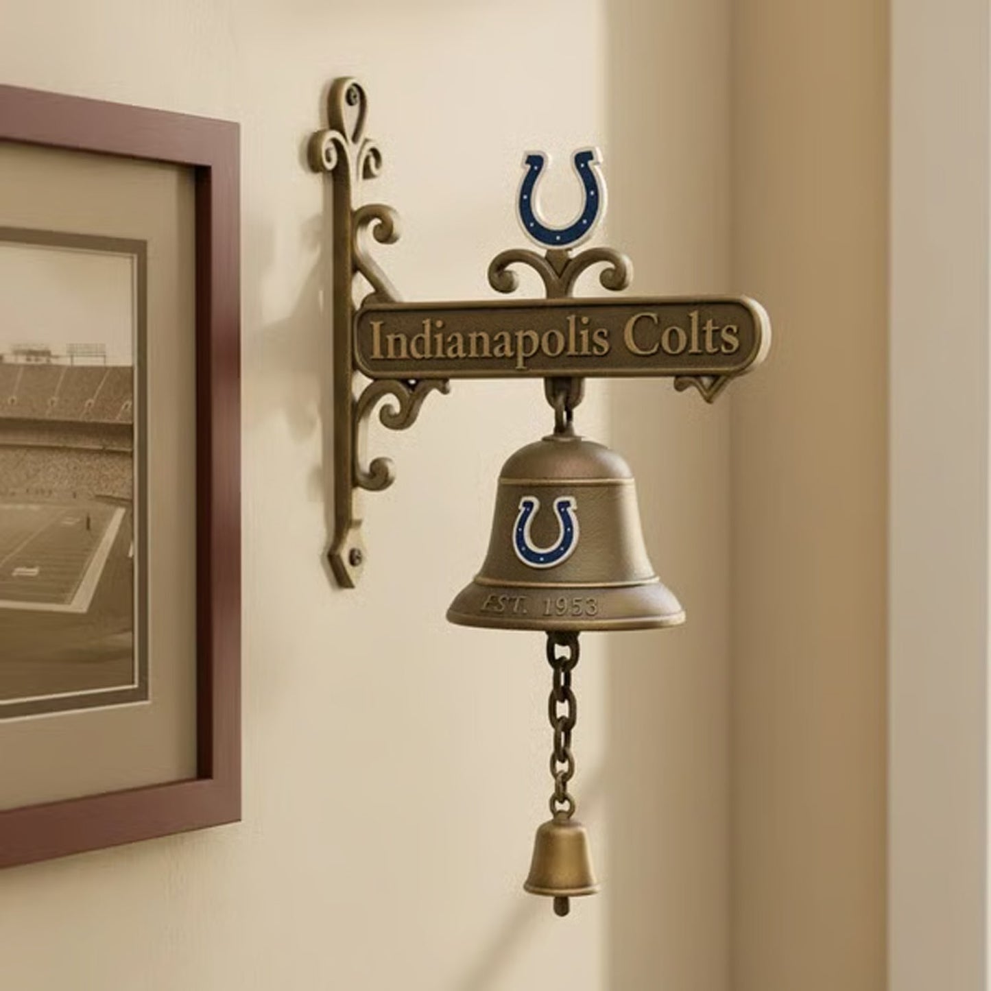 Premium NFL IND Retro Wall-Mounted Metal Doorbell V1 NMD NHM