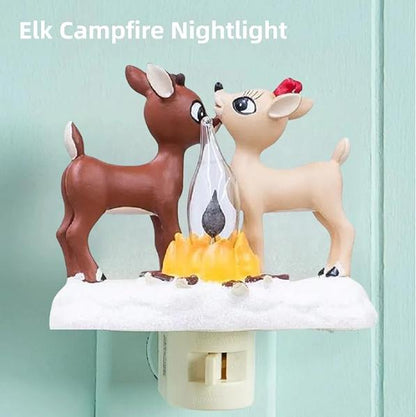 2025 Christmas Reindeer Nightlight -???? Red Nosed Reindeer Campfire Night Light ??? VNP