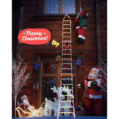10FT LED Santa Claus Climbing Ladder Lights ??? USB Powered Christmas Outdoor &amp; Indoor Decoration (338 LEDs, 8 Modes) VNP