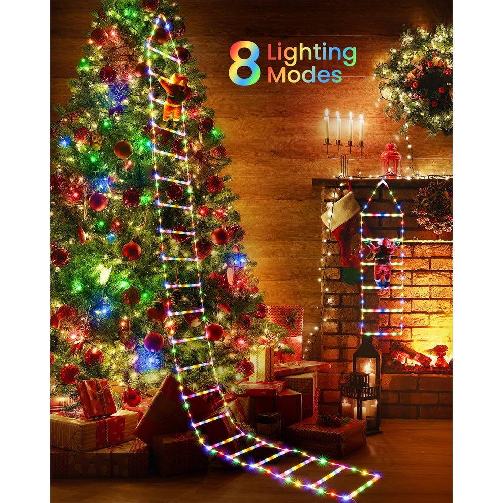 10FT LED Santa Claus Climbing Ladder Lights ??? USB Powered Christmas Outdoor &amp; Indoor Decoration (338 LEDs, 8 Modes) VNP