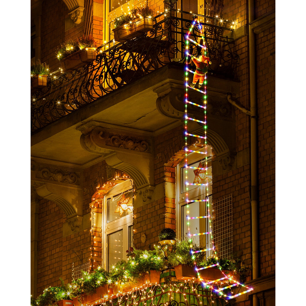 10FT LED Santa Claus Climbing Ladder Lights ??? USB Powered Christmas Outdoor &amp; Indoor Decoration (338 LEDs, 8 Modes) VNP