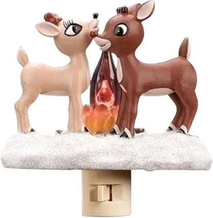 2025 Christmas Reindeer Nightlight -???? Red Nosed Reindeer Campfire Night Light ??? VNP