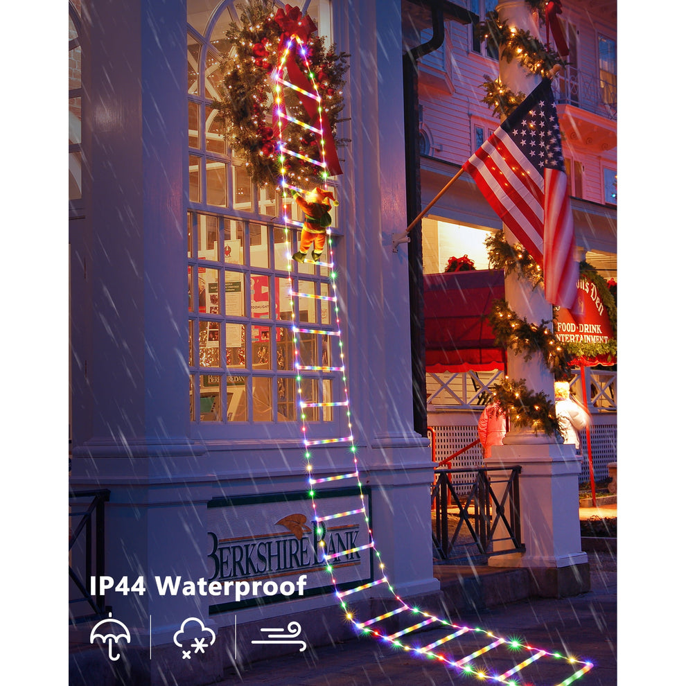 10FT LED Santa Claus Climbing Ladder Lights ??? USB Powered Christmas Outdoor &amp; Indoor Decoration (338 LEDs, 8 Modes) VNP