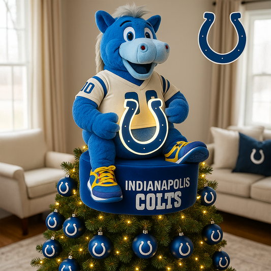 Premium NFL IND Mascot Acrylic Christmas Tree Topper V1 NAK PTTD