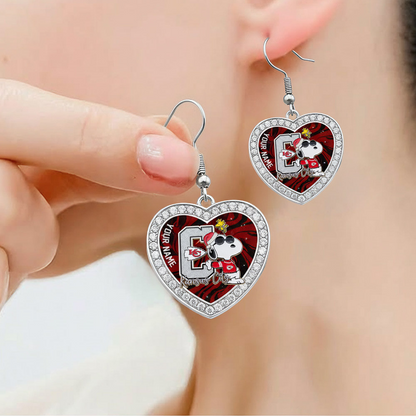Premium NFL KC x SNP Custom Heart Earrings V1 NMD TTV